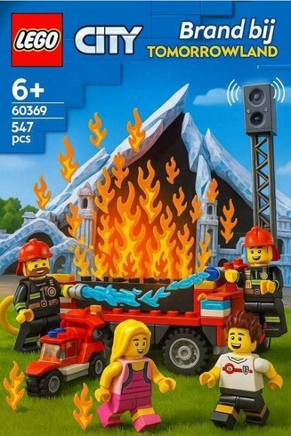 Legoset of the fire on mainstage festival Tomorrowland