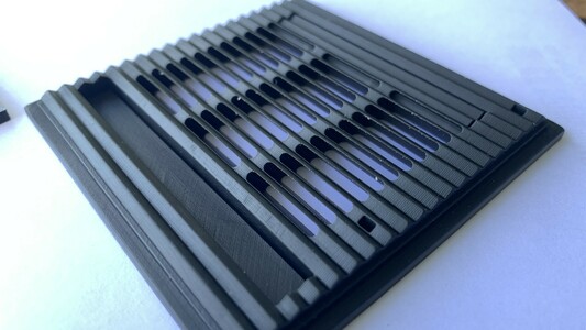 Resin print of the NeXTcube front grill