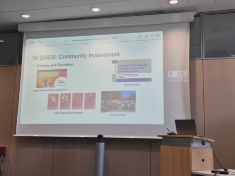 Slide from the online keynote presentation of Sonja Schimmler, refererring to the services offered by NFDI4DataScience