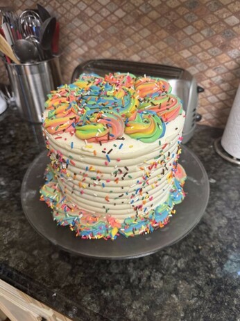 Made a cake to eat on my birthday!