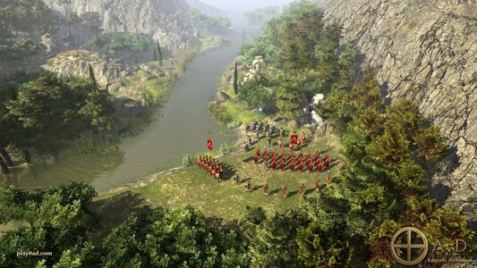🕶️ A bird's-eye view of a game scene with 2 factions observing each other before a possible battle in a meadow near a river. The highly detailed graphics have been significantly improved by a bug fix from the previous version.

📚️ One of the jewels of the libre. 0 A.D. is a libre, multi-platform, solo (IA) / multiplayer, historical Real Time Strategy game: the player builds his camp, develops his economy, research technologies, train his army, and defends his territory or goes to war. 12 civilizations (from -500 to +500 years after J.C.), each with its specificities and constructions evolve in a faithful environment (fauna and flora are adapted to the geopolitical context) on a soundtrack using era instruments. Its highly advanced engine (Pyrogenesis) is also used in other games.