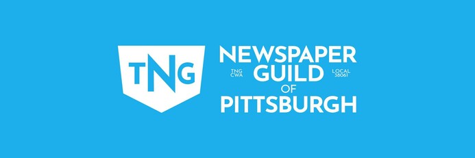 Text: TNG
Newspaper Guild of Pittsburgh


‪@pghguild.com‬
Representing the Pittsburgh Post-Gazette newsroom and full-time faculty at Point Park University | NewsGuild-CWA Local 38061