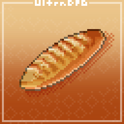 Pixel art of a baguette.
