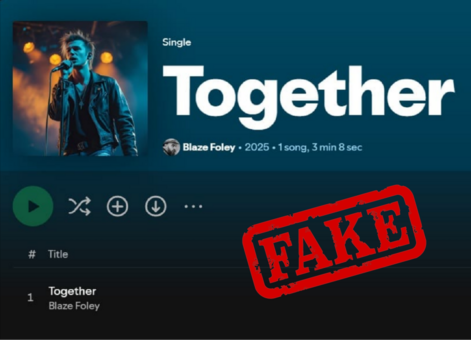 A screenshot from Spotify with a young male singer and the song title "Together"