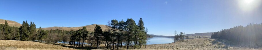 In contrast, the same reservoir in March a year ago - bright but sky and the sun is shining
