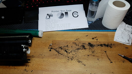 what a bloody mess, but the test page prints just fine now