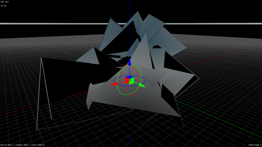 A mangled pile of triangles in a 3D editor.