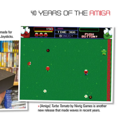 Clipping from Retro Gamer showing Turbo Tomato - "another new release that made waves in recent years".