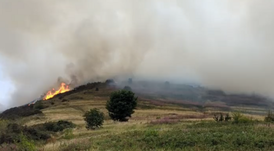 Flames and smoke are Sean on Arthur’s seat, Sunday August 10