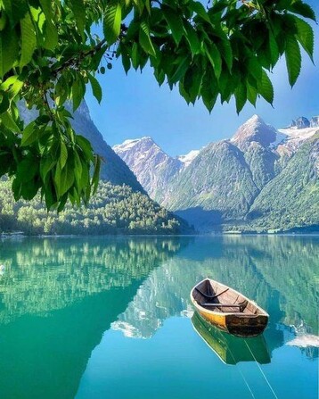 Boat in clear water