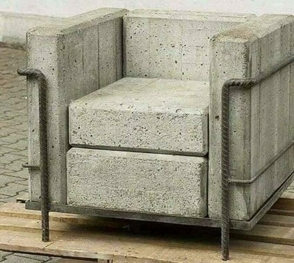 Comfortable seat made out of concrete
