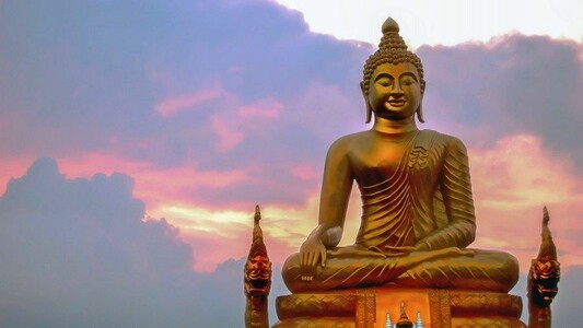 Large Buddha statue.