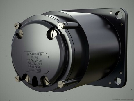 rear view of the fuel gauge. With patent information imprinted on it upside down.