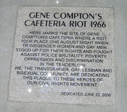 Plaque commemorating the Compton's Cafeteria Riot