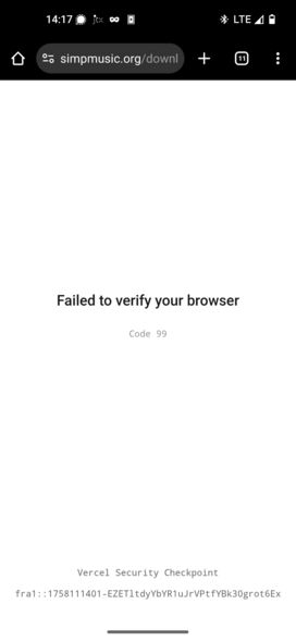 Failed to verify your browser
