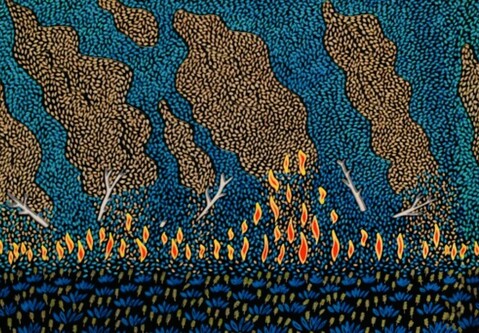 Bushfire smoke, Dot Atelier art