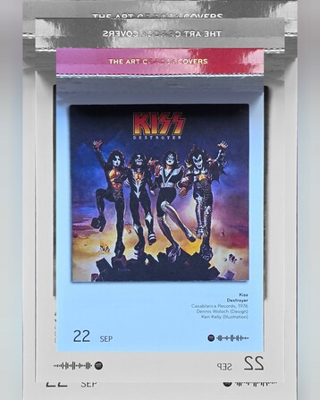 Abreißtageskalender von seltmann mit dem Kalenderblatt des Vinyl-Covers der LP "Destroyer" (1976) von KISS