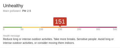 Spokane's air quality (an unhealthy 151)