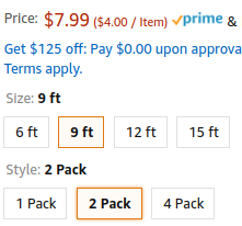 2-pack extension cords: $7.99