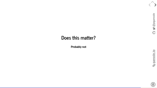 A white slide with the text "Does this matter? Probably not"
