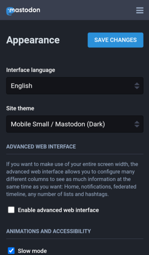 Pagina di configurazione di QOTO