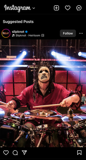 Slipknot on Instagram as a suggested post