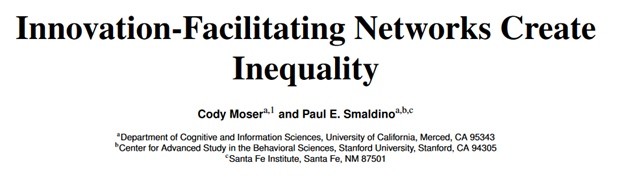 Paper title: Innovation-facilitating networks create inequality 