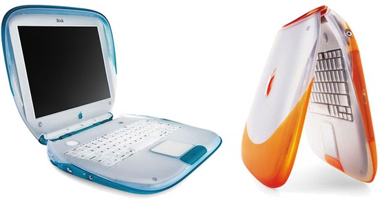 Old iBooks in blue and orange.