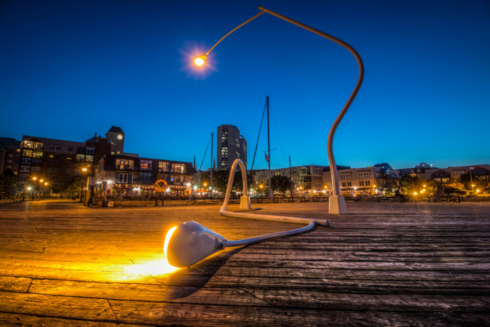 Betrunken aussehende Lampen